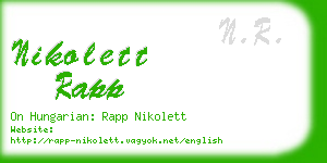 nikolett rapp business card